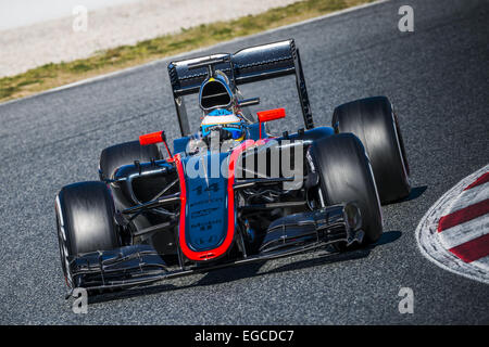 Montmelo, Catalogne, Espagne. Feb 22, 2015. FERNANDO ALONSO (ESP) entraîne une McLaren pendant 04 jours d'avant-saison de Formule 1 essais au Circuit de Catalunya de Barcelone : Crédit Matthias Rickenbach/ZUMA/ZUMAPRESS.com/Alamy fil Live News Banque D'Images