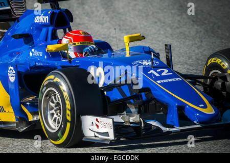 Montmelo, Catalogne, Espagne. Feb 22, 2015. FELIPE NASR (BRA) entraîne une Sauber pendant 04 jours d'avant-saison de Formule 1 essais au Circuit de Catalunya de Barcelone : Crédit Matthias Rickenbach/ZUMA/ZUMAPRESS.com/Alamy fil Live News Banque D'Images