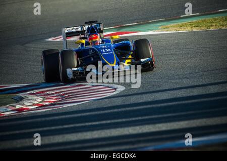 Montmelo, Catalogne, Espagne. Feb 22, 2015. FELIPE NASR (BRA) entraîne une Sauber pendant 04 jours d'avant-saison de Formule 1 essais au Circuit de Catalunya de Barcelone : Crédit Matthias Rickenbach/ZUMA/ZUMAPRESS.com/Alamy fil Live News Banque D'Images
