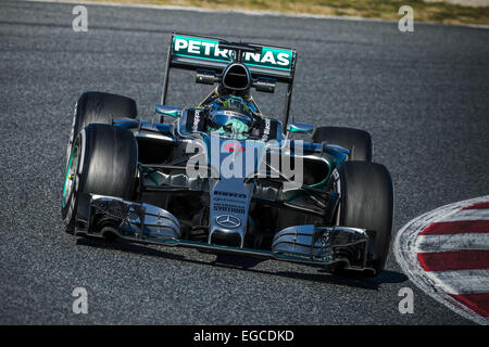 Montmelo, Catalogne, Espagne. Feb 22, 2015. NICO ROSBERG (GER) entraîne une Mercedes pendant 04 jours d'avant-saison de Formule 1 essais au Circuit de Catalunya de Barcelone : Crédit Matthias Rickenbach/ZUMA/ZUMAPRESS.com/Alamy fil Live News Banque D'Images