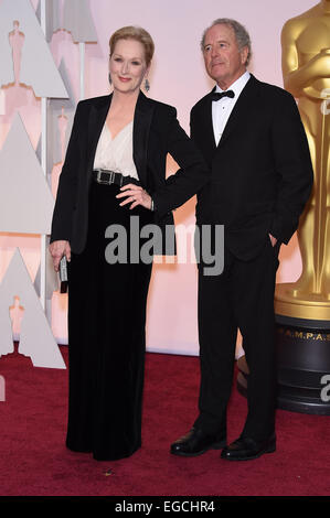 Hollywood, Californie, USA. Feb 22, 2015. L'actrice Meryl Streep et sculpteur DON GUMMER, sur le tapis rouge lors de l'arrivée pour la 87e Academy Awards tenue au Kodak Theater à Hollywood, Los Angeles, CA, USA Crédit : Lisa O'Connor/ZUMA/ZUMAPRESS.com/Alamy fil Live News Banque D'Images