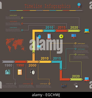 L'infographie des modèles de rapports dans télévision éléments commerciaux . Vector Banque D'Images