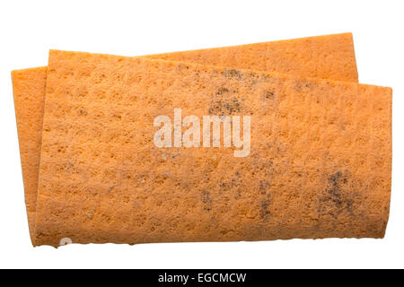 Chiffon de nettoyage orange isolé sur blanc avec clipping path Banque D'Images
