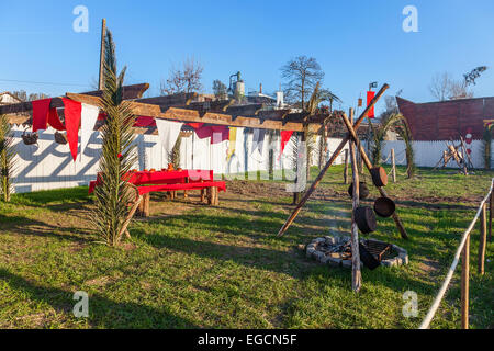 Priscos, Portugal. Plus grande crèche vivante en Europe. La reconstitution du camp militaire romain. Voir plus d'informations Banque D'Images