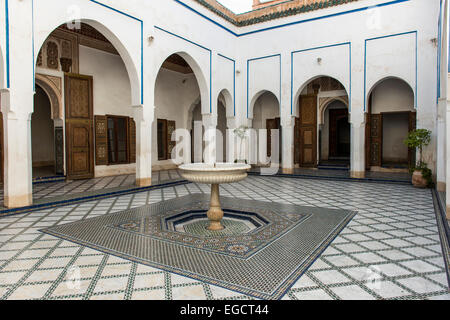 Palais Bahia, Palais de la Bahia, cour, Medina, Marrakech, Maroc Banque D'Images