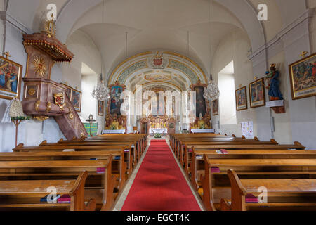 L'église paroissiale de Saint Ladislas, Parndorf, Nord de Burgenland, Burgenland, Autriche Banque D'Images