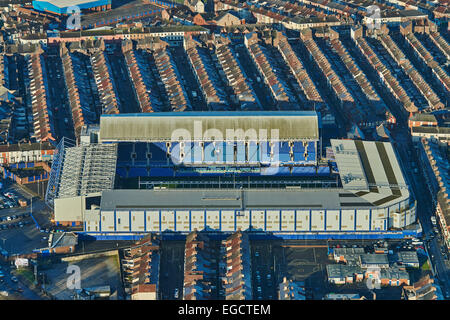 Une vue aérienne de Goodison Park et ses environs immobilier Banque D'Images