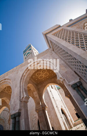 Vue de la mosquée Hassan II à Casablanca, Maroc Banque D'Images