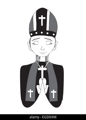 Prêtre catholique, l'évêque, le pape Illustration de Vecteur