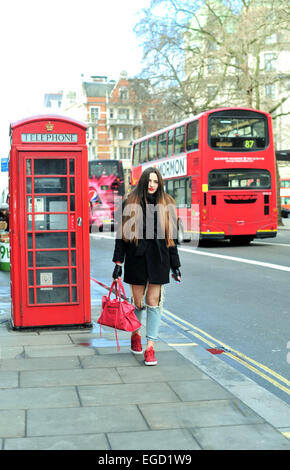 Nastya Rodionova participant à la semaine de la mode de Londres - 21 févr. 2015 - Photo : Manhattan piste/Céline Gaille Banque D'Images