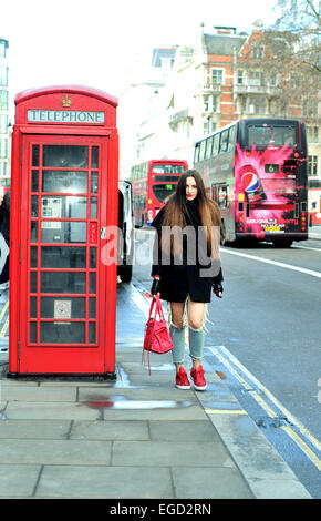 Nastya Rodionova participant à la semaine de la mode de Londres - 21 févr. 2015 - Photo : Manhattan piste/Céline Gaille Banque D'Images