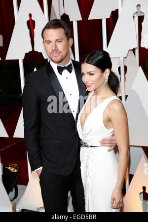 L'acteur Channing Tatum et sa femme Jenna Dewan-Tatum assister à la 87e Academy awards, oscars, au Dolby Theatre de Los Angeles, USA, le 22 février 2015. Photo : Hubert Boesl/DPA - AUCUN FIL SERVICE - © AFP PHOTO alliance/Alamy Live News Crédit : afp photo alliance/Alamy Live News Banque D'Images