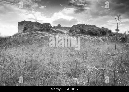 Ruines du monastère byzantin de Saint Sauveur de la Placa, S. Salvatore della Placa en Sicile, Francavilla Banque D'Images