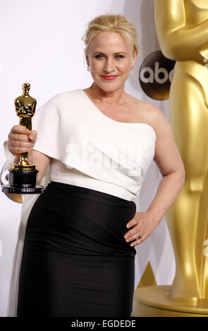 Patricia Arquette à la 87e annuelle des Academy Awards - Salle de presse tenue à l'hôtel Loews Hollywood Hotel à Hollywood le 22 février 2015. Dpa : Crédit photo alliance/Alamy Live News Banque D'Images