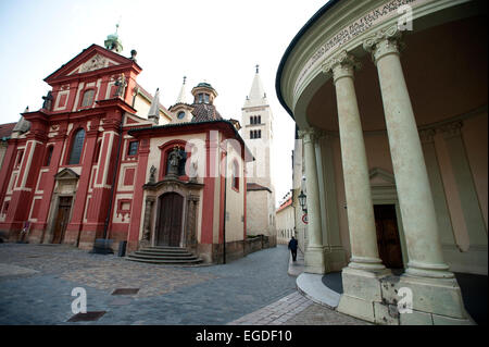 Basilique Saint-georges, Prague, République Tchèque, Europe Banque D'Images