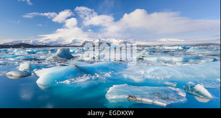 Iceberg jökulsárlón Jökulsárlón Europe Islande Panorama Lagoon Banque D'Images