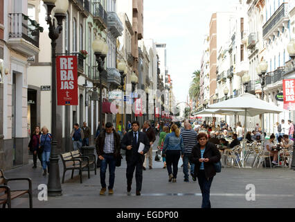Calle Triana est la principale artère commerçante de Las Palmas de Grande Canarie, Espagne Banque D'Images