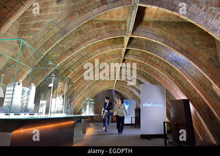 La Casa Mila, Casa Milà, La Pedrera, à l'intérieur, l'architecte Antoni Gaudi, Site du patrimoine mondial de l'Casa Milà, architecture moderniste Catalan, Art Nouveau, de l'Eixample, Barcelone, Catalogne, Espagne Banque D'Images