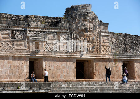 Quadrangle Nunnery Uxmal, Yucatan, Mexique Banque D'Images