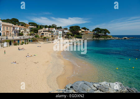 Plage de Calella de Palafrugell, Palafrugell, Costa Brava, Espagne Banque D'Images