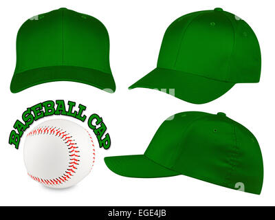 Baseball Cap dans différents angles sur fond blanc Banque D'Images