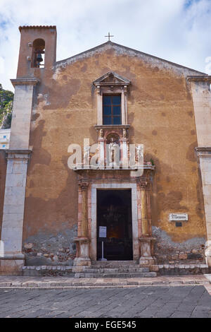 L'église de Sainte Catherine d'Alexandrie à Taormina, Largo S Caterina. Sicile, Italie. L'Italien du Tourisme, vacances et voyages Desti Banque D'Images