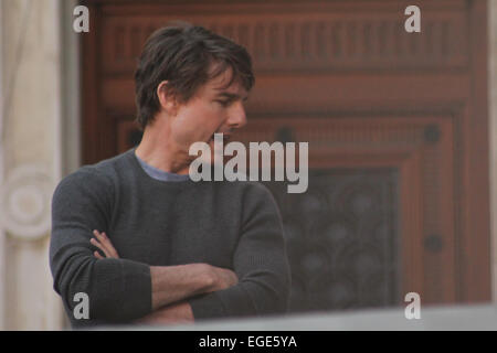 Tom Cruise sur le tournage de Mission : Impossible 5 à l'Opéra de Vienne avec : Tom Cruise Où : Vienne, Autriche Quand : 21 août 2014 Banque D'Images