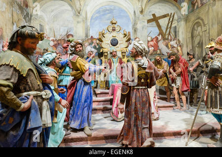 Chapelle 35, Pilate à condamner Jésus à sa mort sur la croix, vers 1600, des statues grandeur nature par Giovanni d'Enrico Banque D'Images