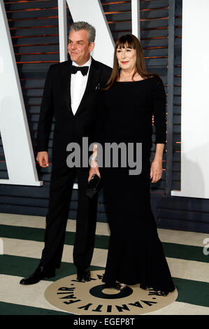 Danny Huston et Angélica Huston participant à la Vanity Fair Oscar Party 2015 le 22 février 2015 à Beverly Hills, en Californie./photo alliance Banque D'Images