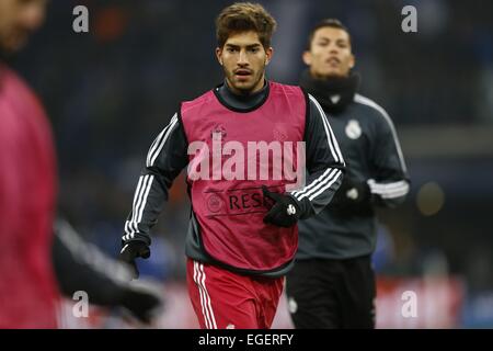 Gelsenkirchen, Allemagne. Feb 18, 2015. Lucas Silva (réel) Football/Football : Ligue des Champions Round 16 correspondance entre le FC Schalke 04 0-2 Real Madrid CF à l'Arena AufSchalke de Gelsenkirchen, Allemagne . © Kawamori Mutsu/AFLO/Alamy Live News Banque D'Images