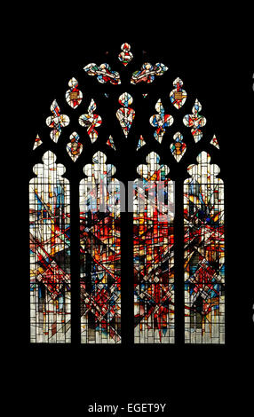 Vitrail moderne dans la cathédrale de Chester Banque D'Images