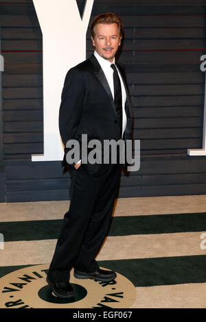 L'acteur David Spade assiste à la Vanity Fair Oscar Party à Wallis Annenberg Center for the Performing Arts à Beverly Hills, Los Angeles, USA, le 22 février 2015. Photo : Hubert Boesl /dpa - PAS DE FIL - SERVICE Banque D'Images