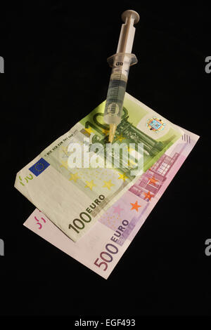 Photo symbolique en rapport avec la médecine, la corruption. Banque D'Images