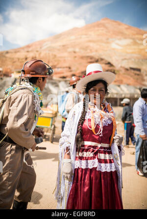 Au cours de processions les mineurs, Carnaval, Cerro Rico de Potosí, dans le sud de l'Altiplano, Bolivie Banque D'Images