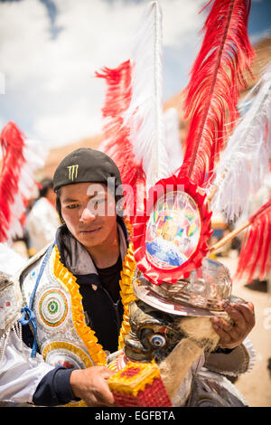 Au cours de processions les mineurs, Carnaval, Cerro Rico de Potosí, dans le sud de l'Altiplano, Bolivie Banque D'Images
