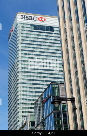 Siège de la banque HSBC, Canary Wharf, London, UK. Banque D'Images