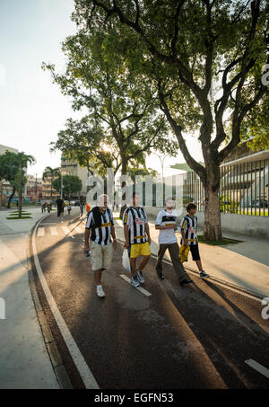 Vue extérieure du stade Maracanã devant Botafogo contre l'Unión Española, Rio de Janeiro, Brésil Banque D'Images