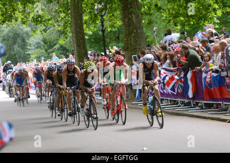 Hyde Park Londres Jeux Olympiques de 2012 cyclistes course cycle d'été Banque D'Images