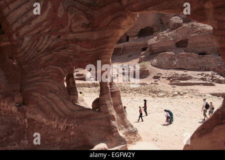 Rock formation à Petra, Jordanie Banque D'Images