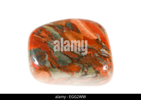 Jasper, belle gemstone isolé sur fond blanc Banque D'Images