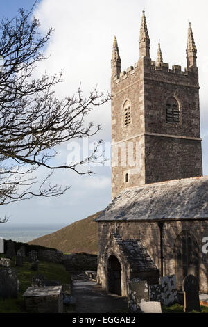 Église de 'St Morwenna' et 'St Jean Baptiste', Morwenstow, Cornwall, England, UK Banque D'Images