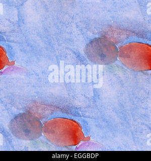 Taches de peinture à l'aquarelle des boules de couleur de fond transparente Banque D'Images