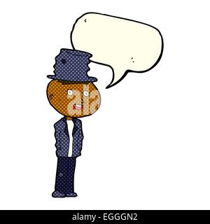 Cartoon funny hobo man with speech bubble Illustration de Vecteur