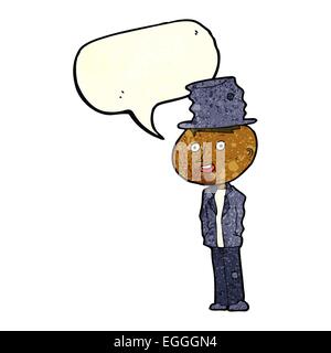 Cartoon funny hobo man with speech bubble Illustration de Vecteur