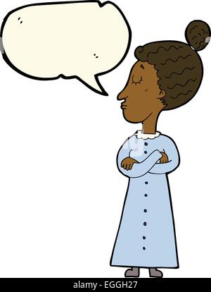 Caricature victorienne stricte avec l'enseignant speech bubble Illustration de Vecteur