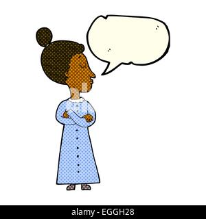 Caricature victorienne stricte avec l'enseignant speech bubble Illustration de Vecteur