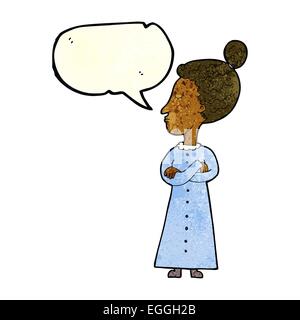 Caricature victorienne stricte avec l'enseignant speech bubble Illustration de Vecteur