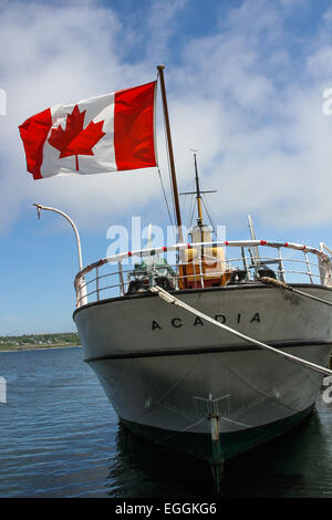 La CSS Acadia amarré au bord de l'eau d'Halifax, en Nouvelle-Écosse. Banque D'Images