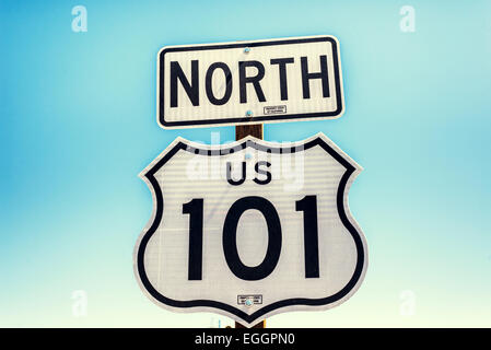 U.S. Highway 101 North road sign. En Californie, aux États-Unis. Banque D'Images