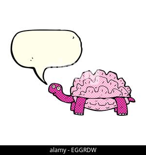 Tortue dessin animé avec bulle Illustration de Vecteur